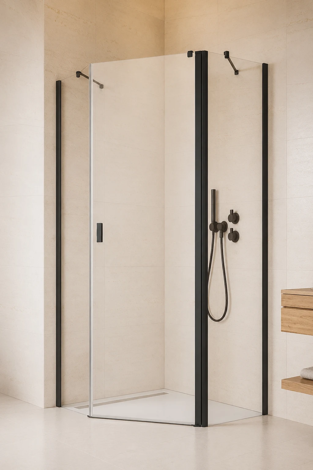 Cabina dus Radaway Nes Black PTJ 100x100 h=200 Dreapta