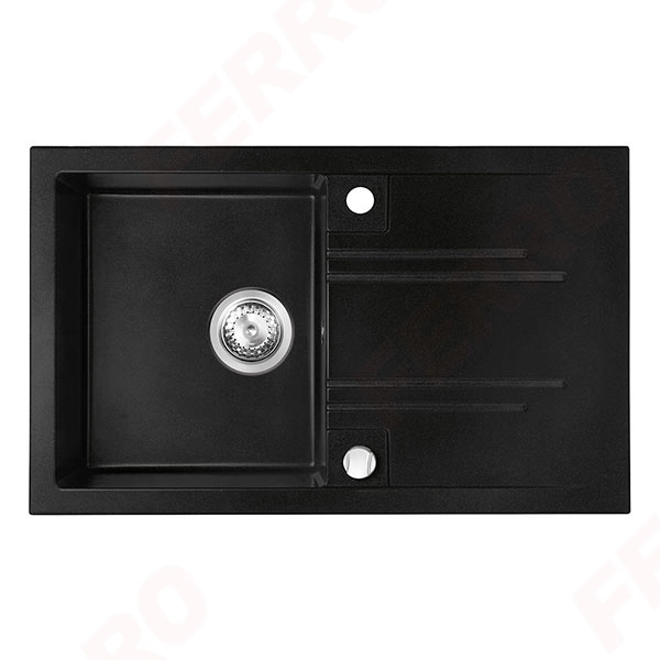 Chiuveta bucatarie cu o cuva 780x480 mm grafit Ferro DRGM48/78BA
