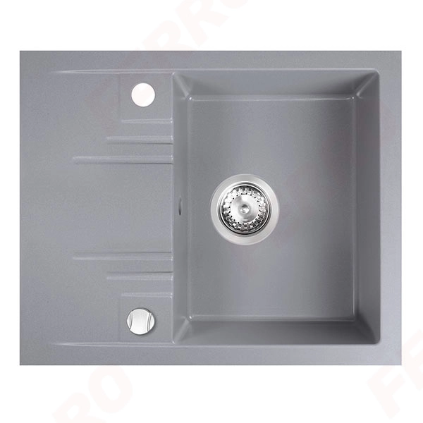 Chiuveta bucatarie cu o cuva 580x480 mm gri Ferro DRGM48/58GA